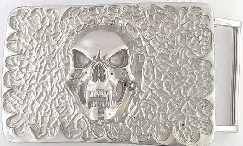 DVA3348-40 mm Skull design 925 sterling silver plate buckle